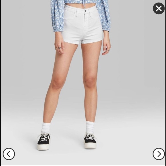 Wild Fable white denim highest rise shorts - Picture 2 of 5
